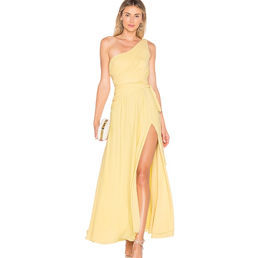 NWT Lovers + Friends Titania Gown in Cream Yellow